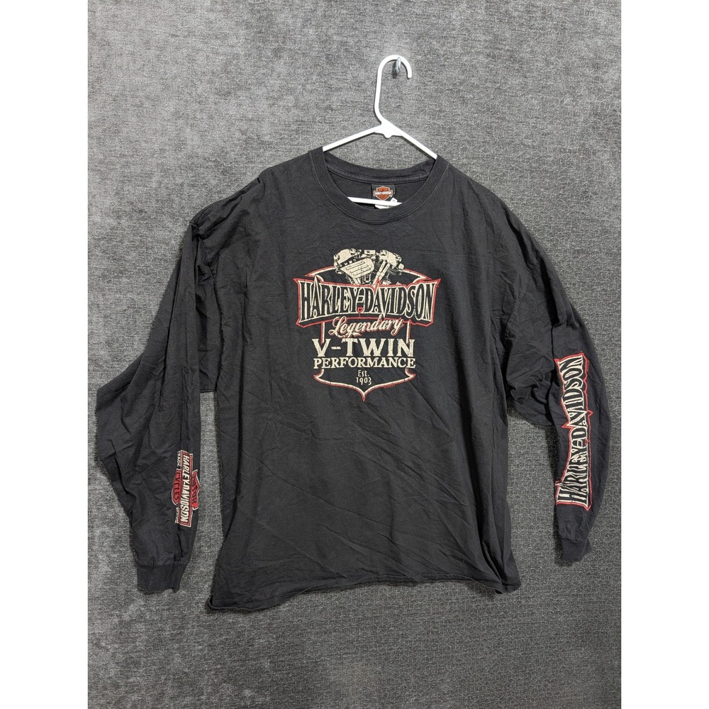 Harley-Davidson Loess Hills Iowa V-Twin Performance Long Sleeve Shirt Black 3XL